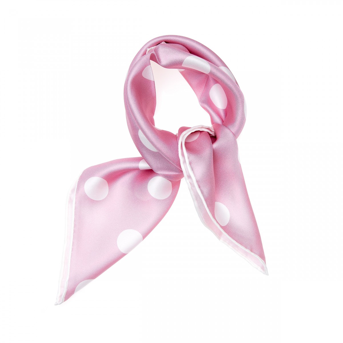 Nickituch rosa pink gepunktet - 100% cm Seide│53x53 Tinitex aus