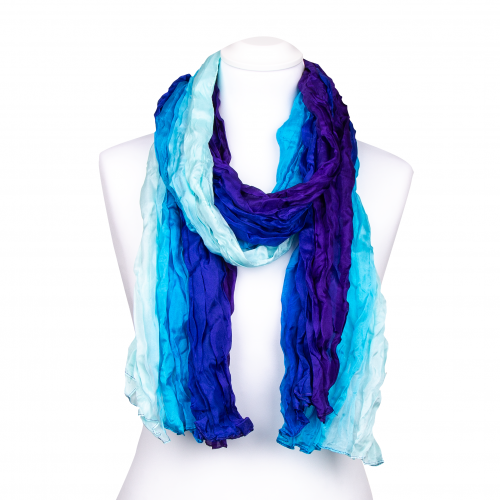 Knitterschal XXL blau violett Seide - reine 100% Farbverlauf 180x90cm lila Tinitex
